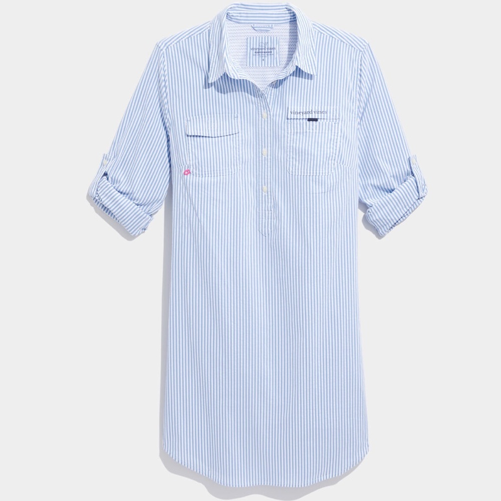 vinyard vines harbor seersucker shirt coverup size 12